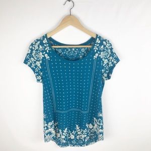 Lucky Brand Linen Scoop Neck Blouse size S